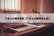 广东人打麻将多吗（广东人打麻将怎么说）