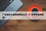 广东迷你小麻将纸牌怎么打（广东麻将视频教程）