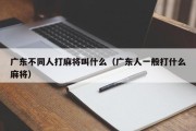 广东不同人打麻将叫什么（广东人一般打什么麻将）