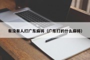 有没有人打广东麻将（广东打的什么麻将）